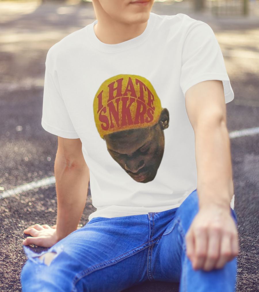 I Hate Snkrs Retro Style Bold Text On Yellow Hat T-Shirt