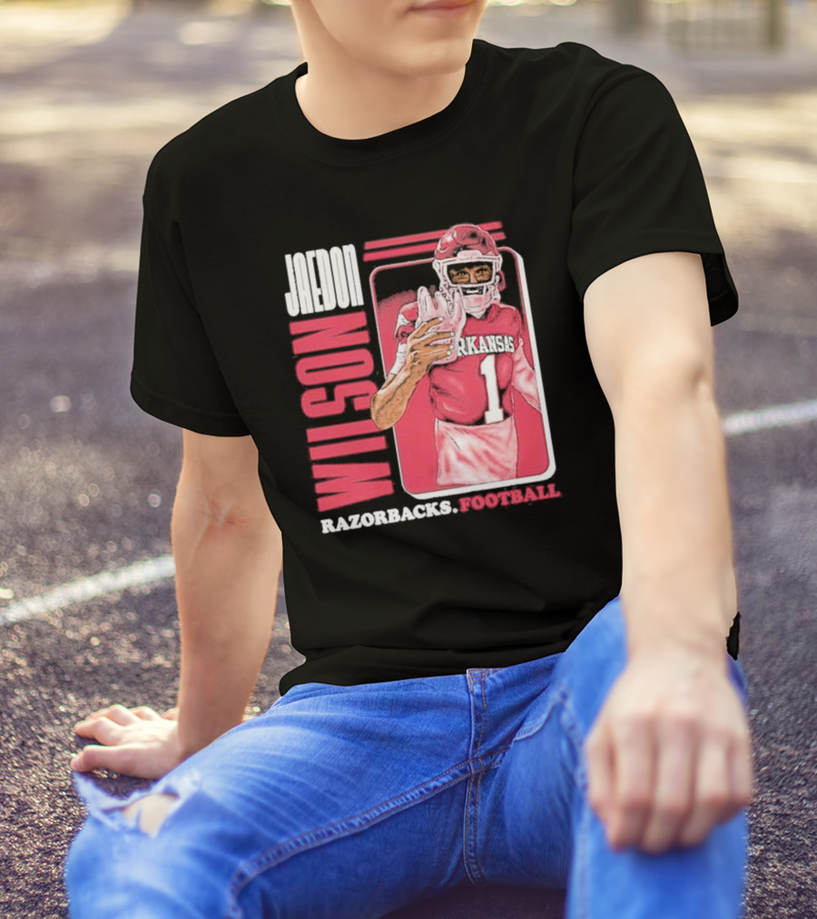 Jaedon Wilson Arkansas Razorbacks Football Cartoon Player T-Shirt