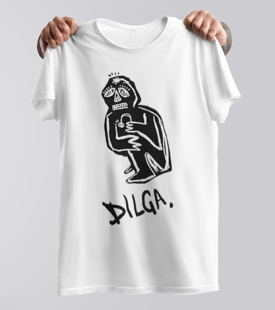 DILGA Boxy Character Holding Lock T-Shirt