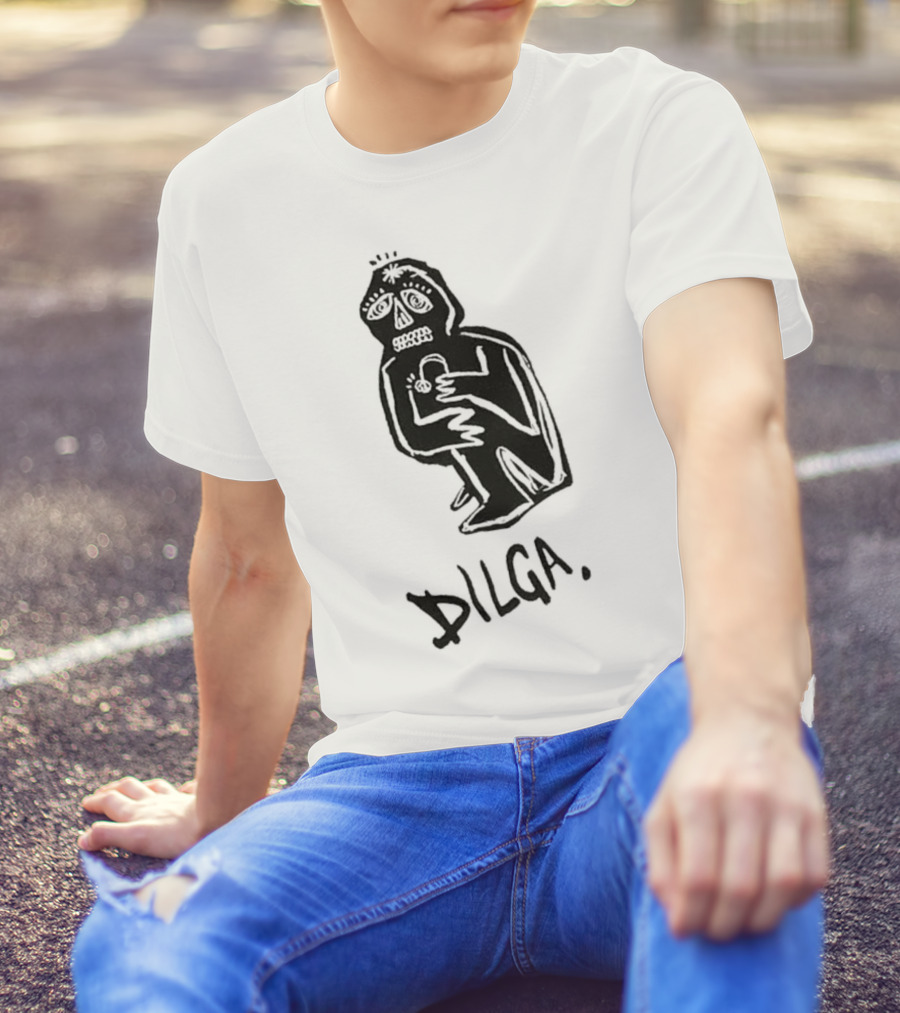 DILGA Boxy Character Holding Lock T-Shirt