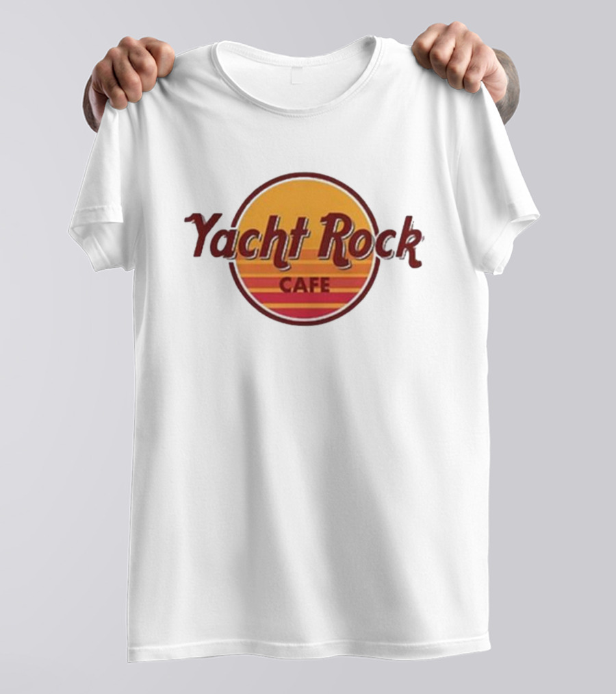 Yacht Rock Cafe Retro Sunset Circle T-Shirt