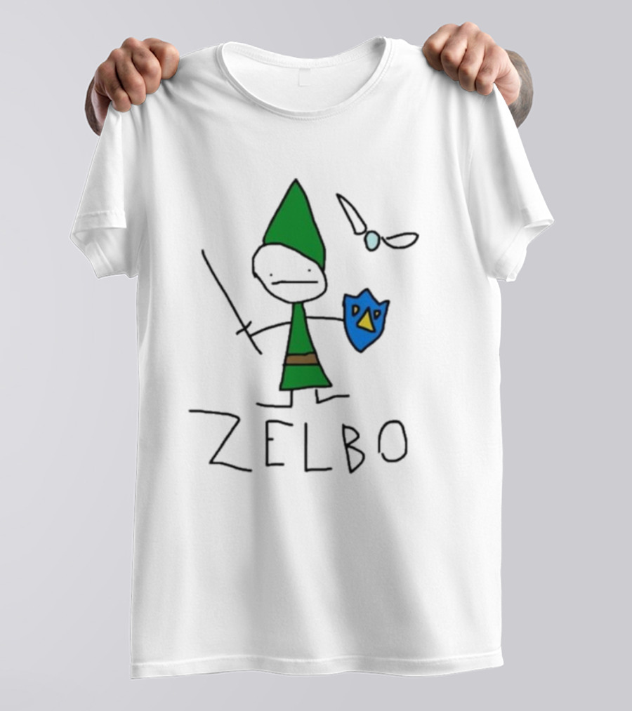 The Legend Of Zelbo Stick Figure With Sword And Shield T-Shirt