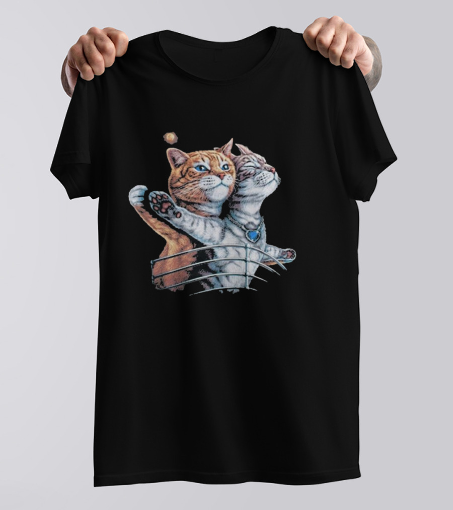 Titanic Cats Jack And Rose Paws On Ship's Bow T-Shirt