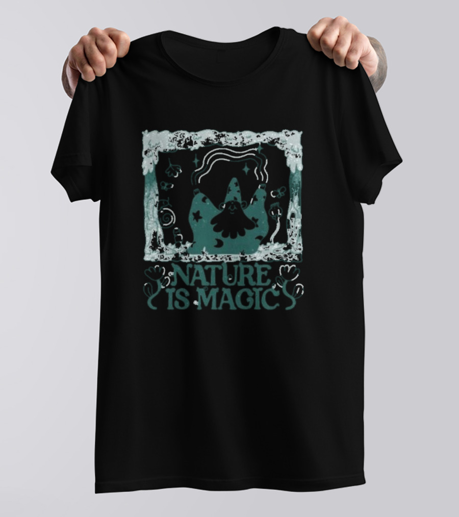 Nature Is Magic Wizard Stars And Flowers T-Shirt