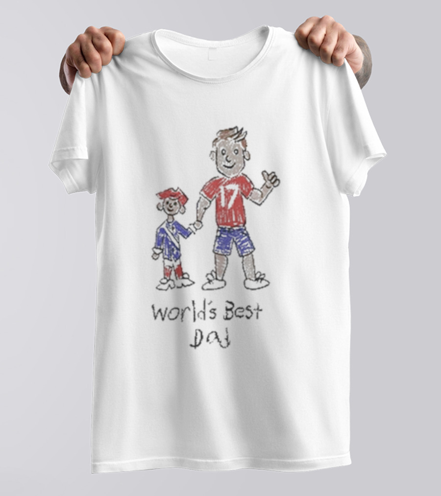 World’s Best Dad Dolphins Player Father’s Day Holding Hands T-Shirt