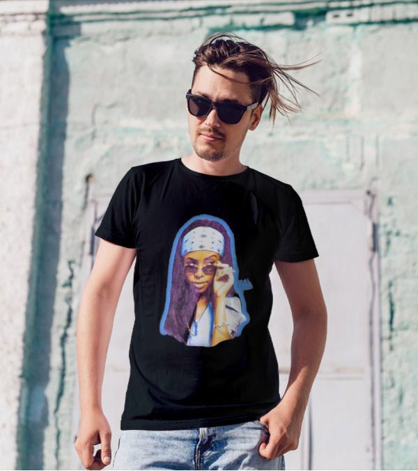 Zayn Malik Aaliyah Bandana Sunglasses Airbrush Purple T-Shirt