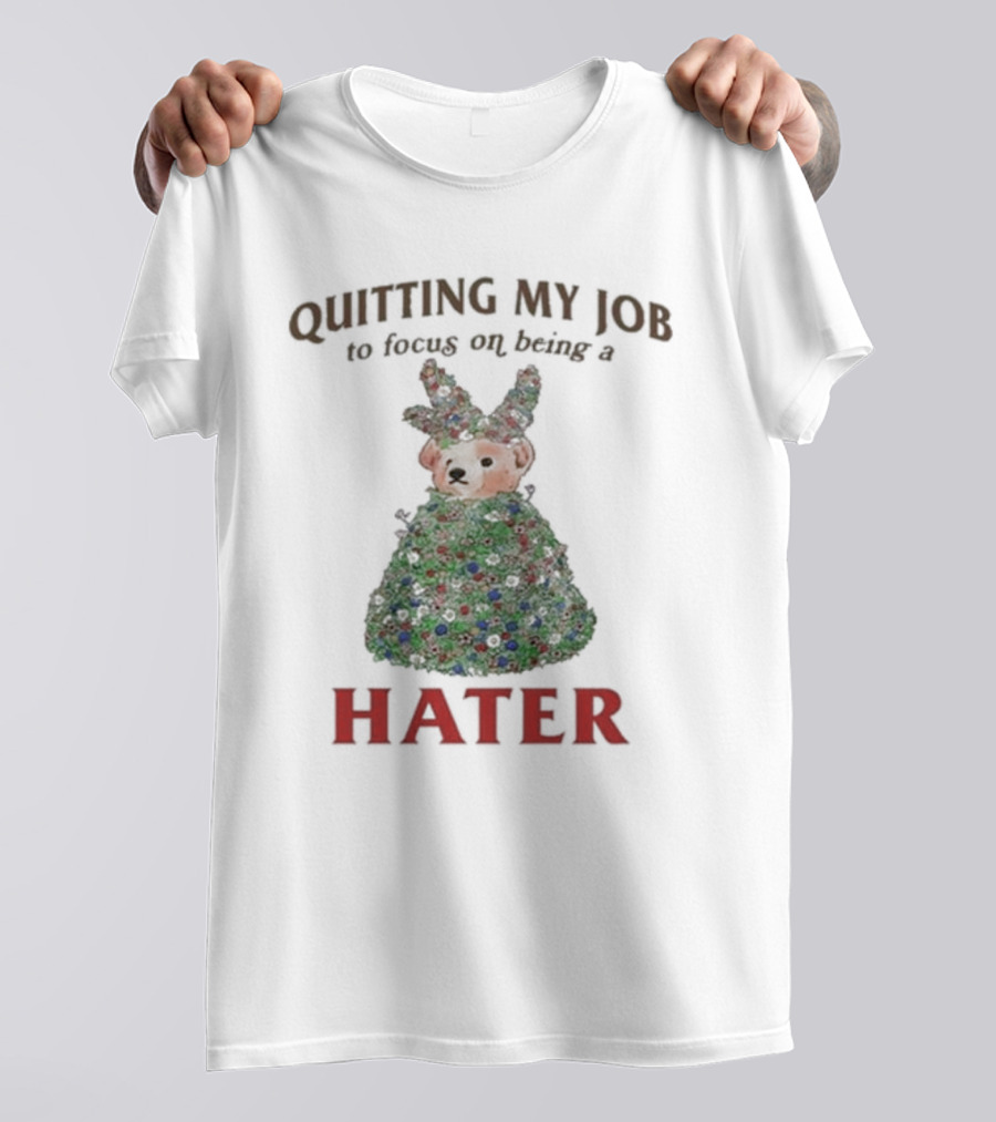 Quitting My Job To Focus On Being A Hater Christmas Tree Dog T-Shirt