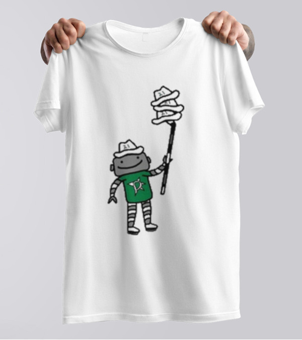 Dallas Stars Robo Hatty Character With Three Hats On Stick T-Shirt