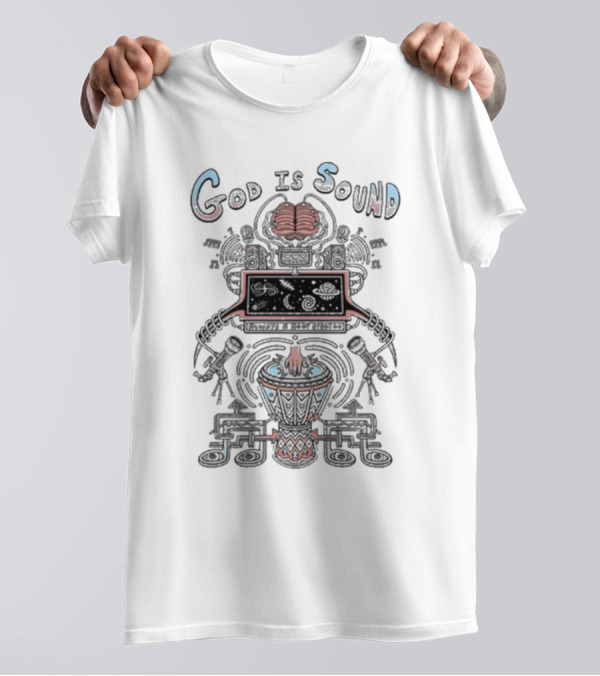 Always A Hoot Studios God Is Sound Abstract Musical T-Shirt