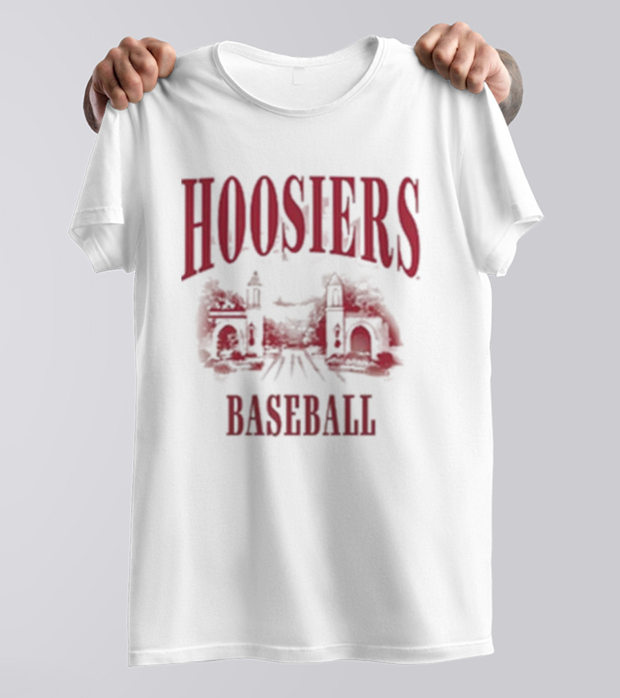 Hoosiers Baseball White Gates Iconic T-Shirt