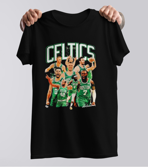Boston Celtics 23-24 Team Champion Player Images Signature Celtics T-Shirt