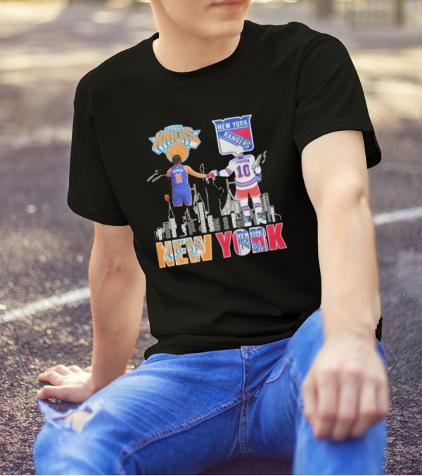 New York Knicks Rangers Artemi Panarin Jalen Brunson City Legends Signatures T-Shirt