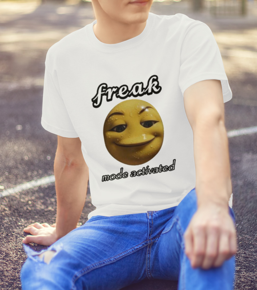 Freak Mode Activated Smirking Face Emoji Dark Humor T-Shirt