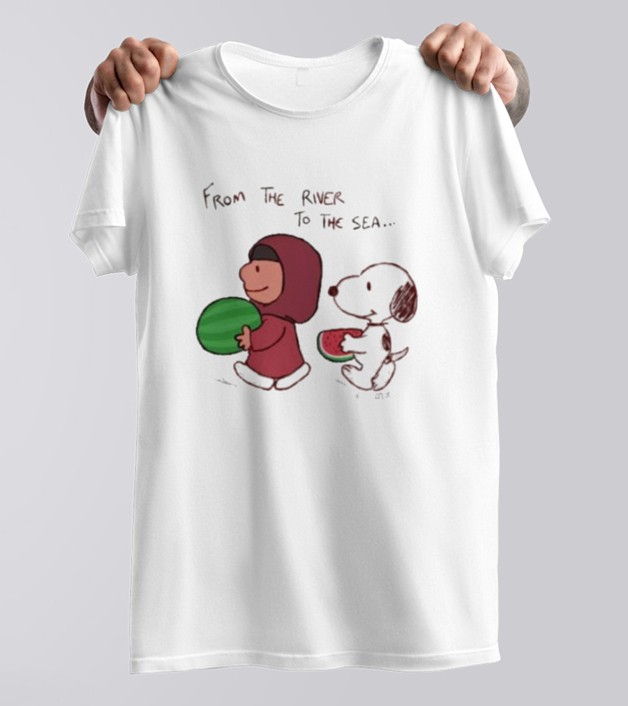 From The River To The Sea Peanuts Watermelon Walk T-Shirt