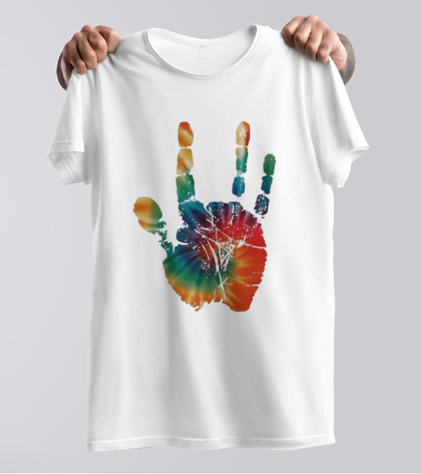 Happy Pride Month Tie-Dye Handprint T-Shirt