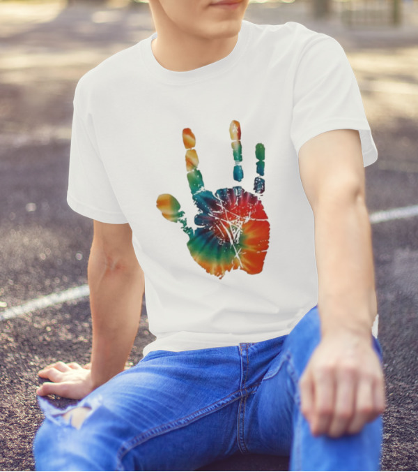 Happy Pride Month Tie-Dye Handprint T-Shirt