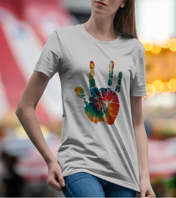 Happy Pride Month Tie-Dye Handprint T-Shirt