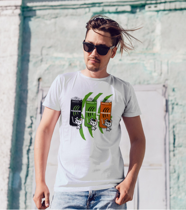 Laundry Cat Drink Nyanster Cans With Three Cats T-Shirt