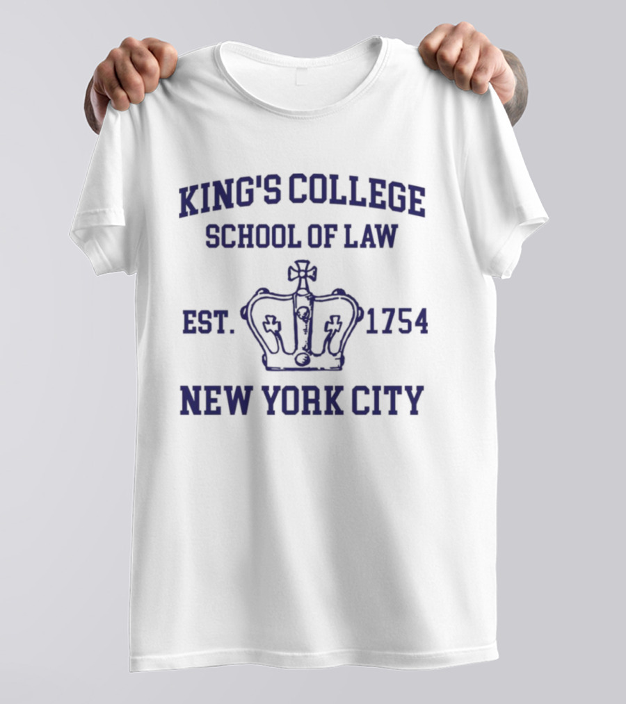 King's College School Of Law Est. 1754 New York City Crown Emblem T-Shirt