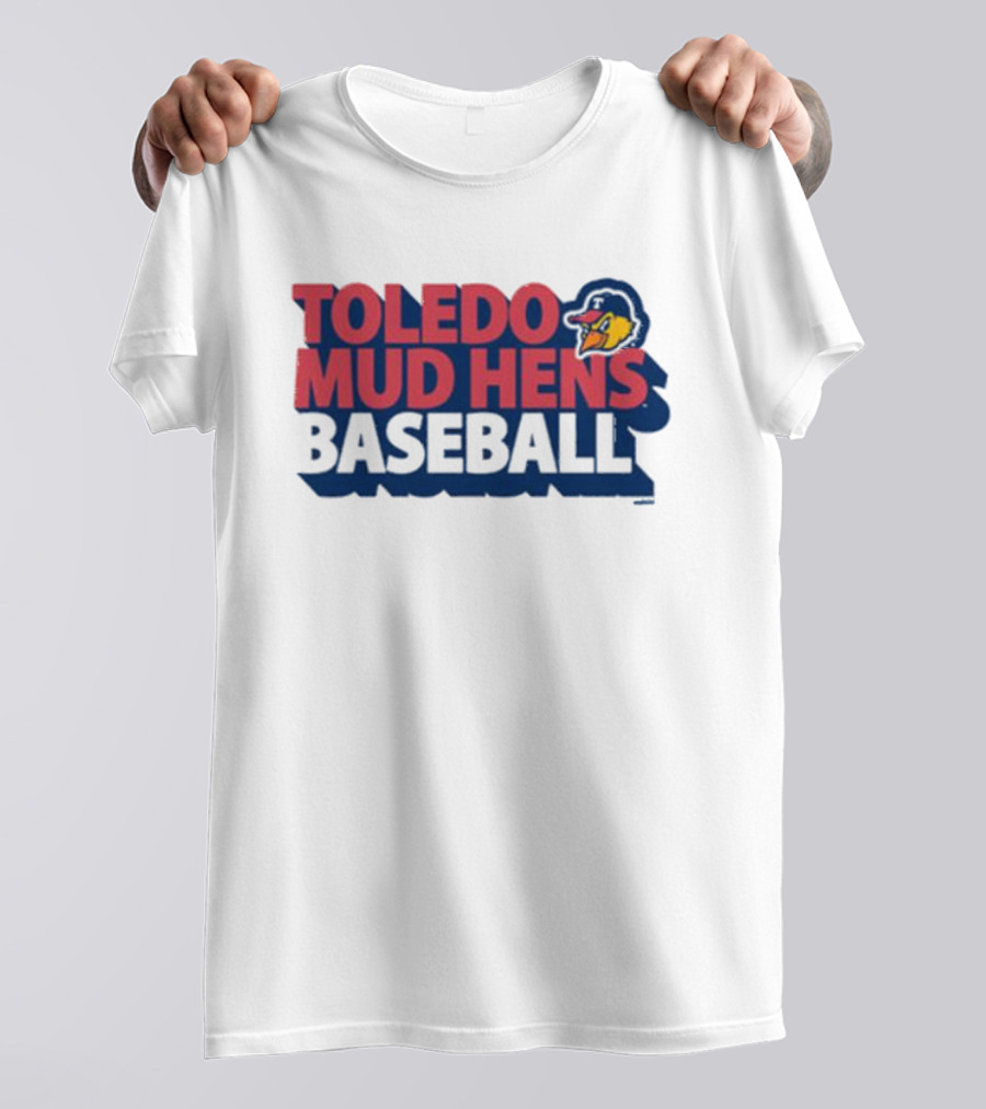 Toledo Mud Hens Baseball Logo With Iconic Classic Blue Hat And Yellow Cartoon Chicken T-Shirt