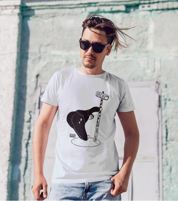 Groin Street Sign With Bandaged Steak Character By Rpwp T-Shirt