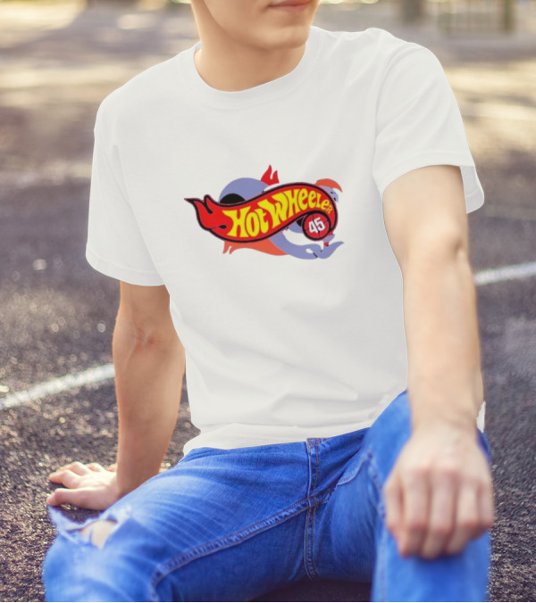 Hot Wheeler 45 Racing Badge Classic Stylized Emblem T-Shirt