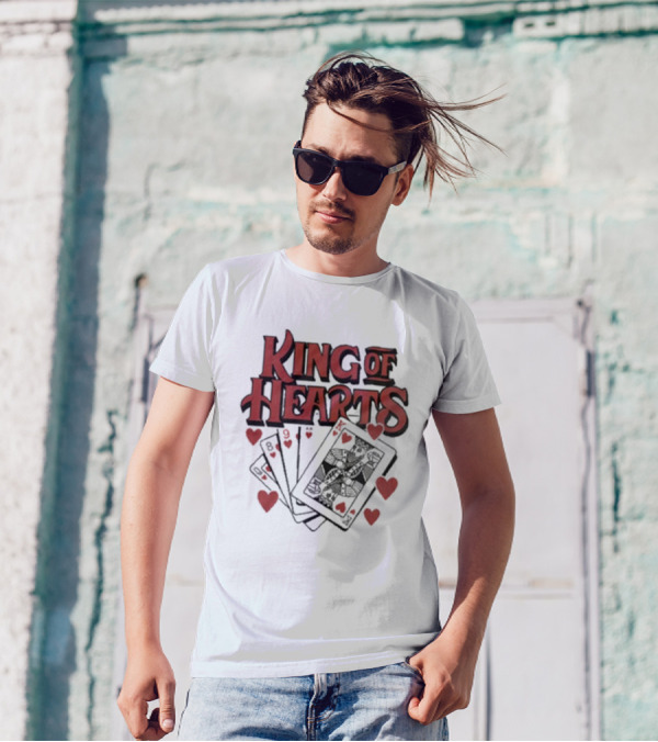 King Of Hearts Card Hand Raglan Heart Playing Cards T-Shirt