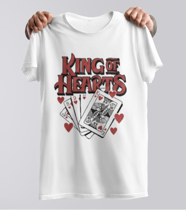 King Of Hearts Card Hand Raglan Heart Playing Cards T-Shirt