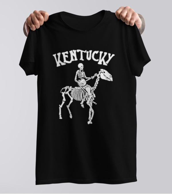 Kentucky Skeleton Riding Horse With Banjo Bluegrass T-Shirt