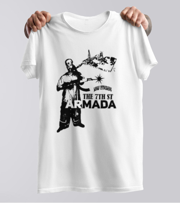Low Interest The 7th St Armada Revolutionary Symbol With Armed Figure T-Shirt