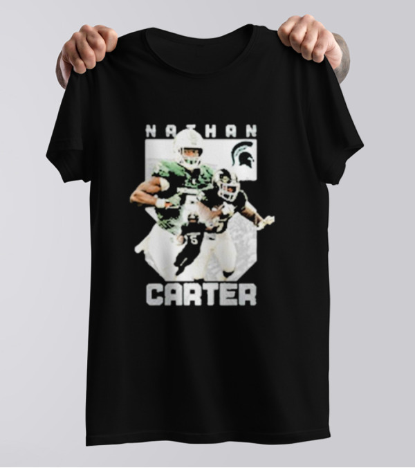 Michigan State Football Nathan Carter Player Collage T-Shirt