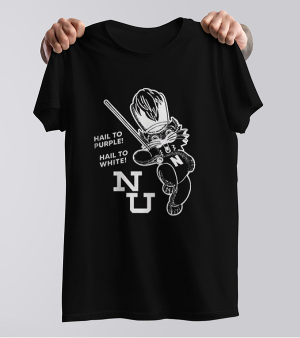 NU Sports Northwestern Wildcats Band Hail To Purple And White T-Shirt