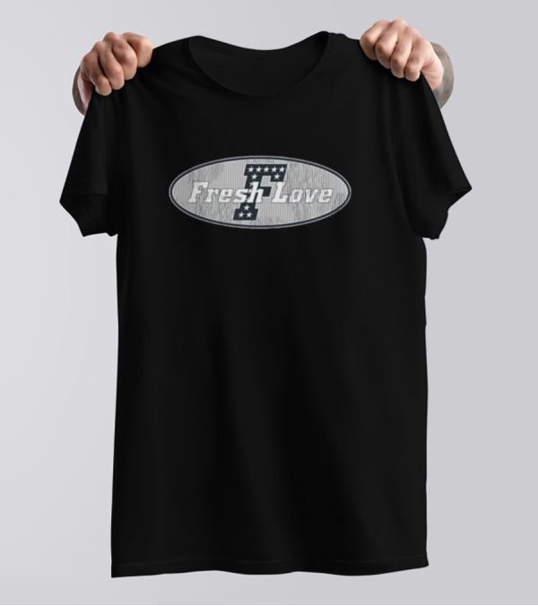 Fresh Love Vintage Stars Oval With Letter F And Stars T-Shirt