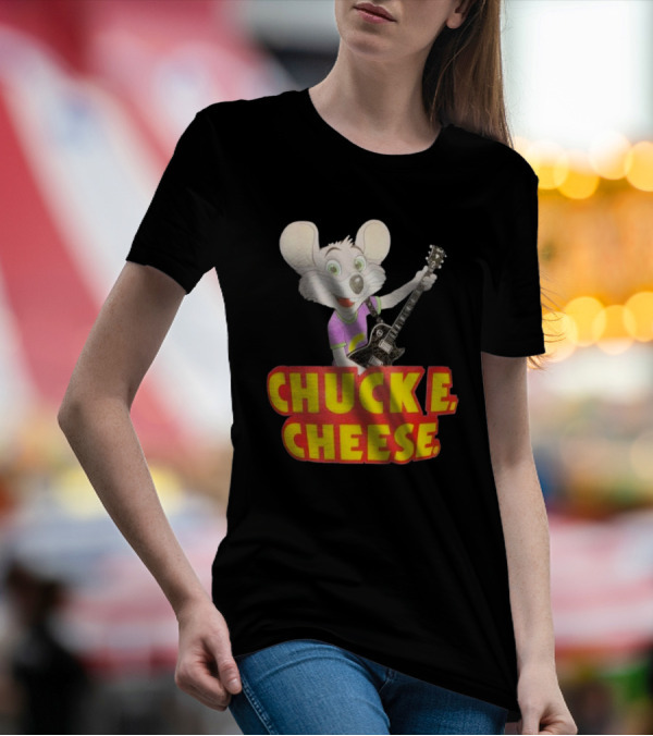 Chuck E Cheese Logo Rat With Guitar T-Shirt