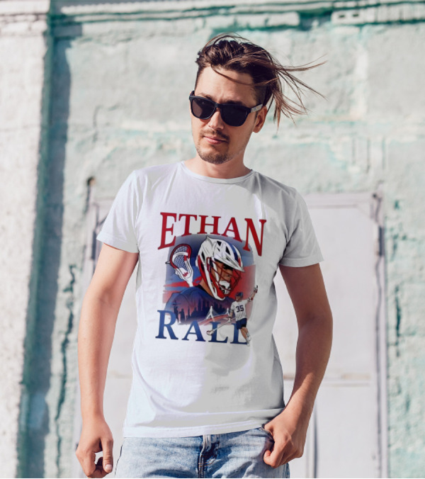Ethan Rall Lacrosse Helmet Player Illustration 35 T-Shirt