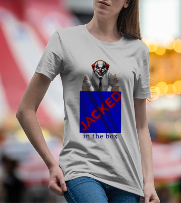 JACKED In The Box Clown Concept With Red-Blue Contrast T-Shirt