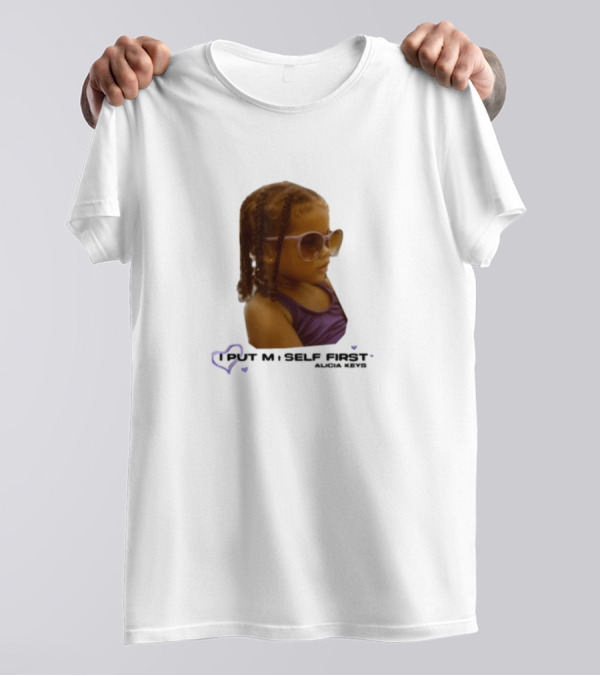 Keys Affirmations I Put Myself First Heart Sunglasses T-Shirt