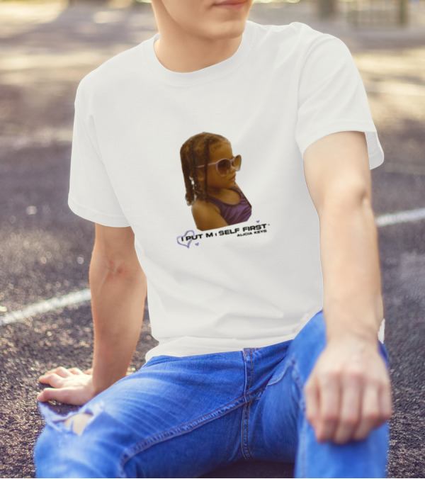 Keys Affirmations I Put Myself First Heart Sunglasses T-Shirt