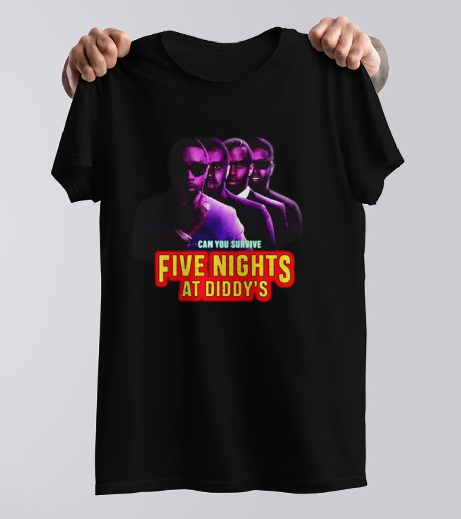 Can You Survive Five Nights At Diddy's Bold Neon Challenge T-Shirt