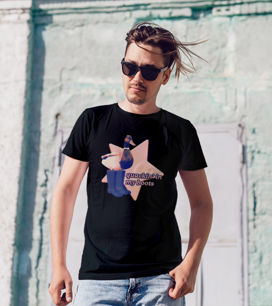 Quackin' In My Boots Duck With Star And Boots T-Shirt