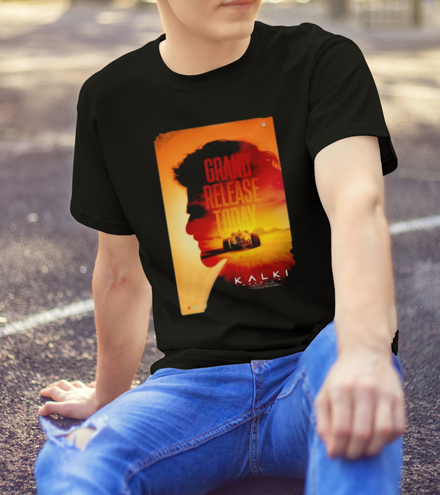Grand Release Today Kalki Silhouette And Racing Car T-Shirt