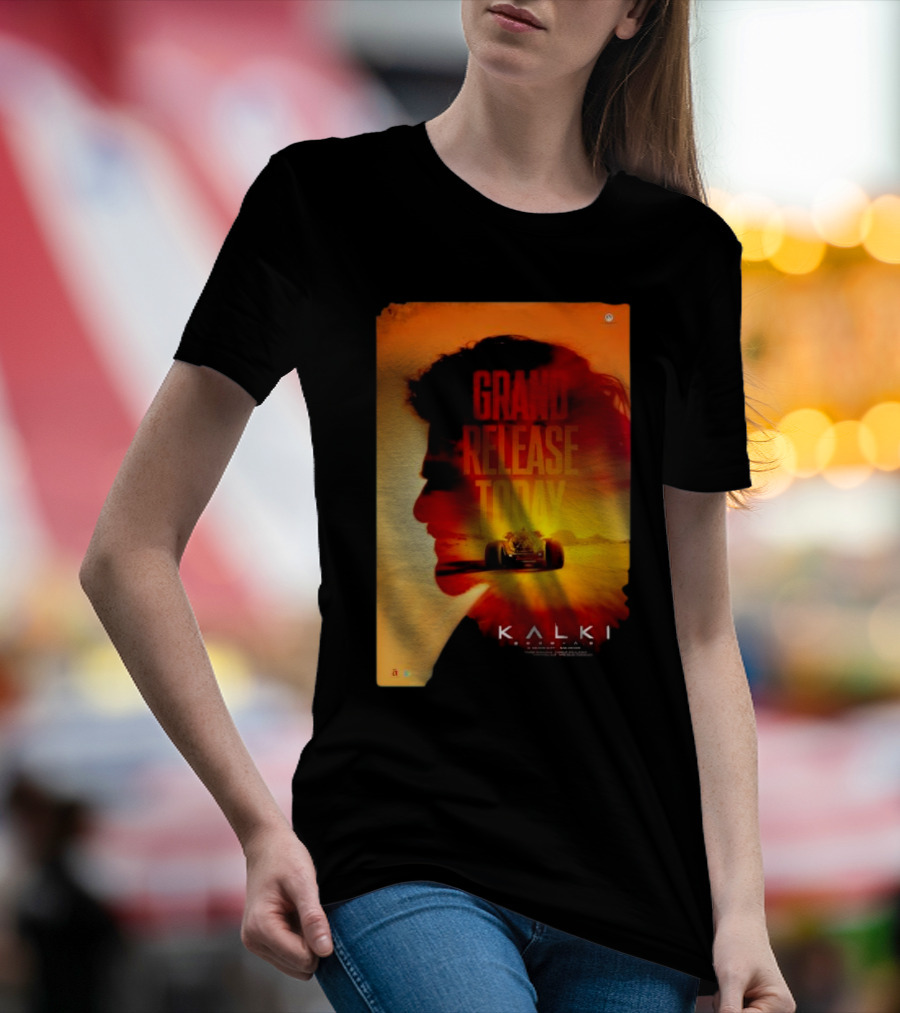 Grand Release Today Kalki Silhouette And Racing Car T-Shirt