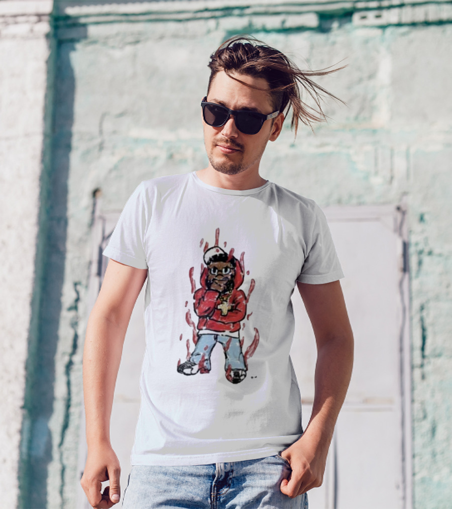 Kendricks Aura Was On Another Level That Nite Red Hoodie Cartoon Character T-Shirt