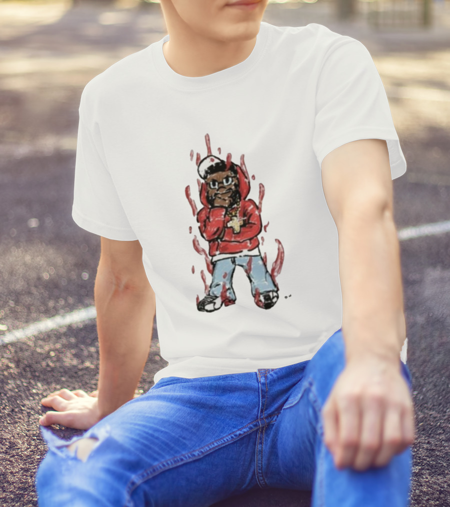 Kendricks Aura Was On Another Level That Nite Red Hoodie Cartoon Character T-Shirt
