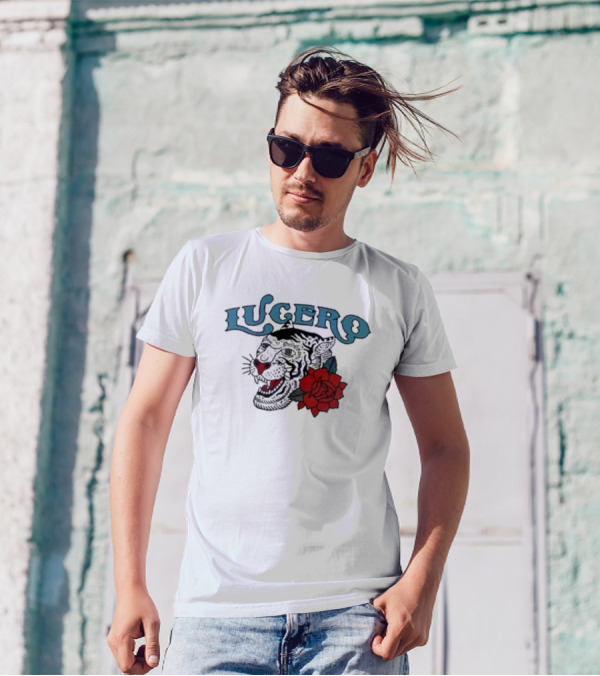 Lucero Panther With Red Rose Tattoo T-Shirt