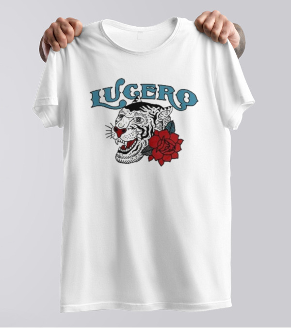 Lucero Panther With Red Rose Tattoo T-Shirt