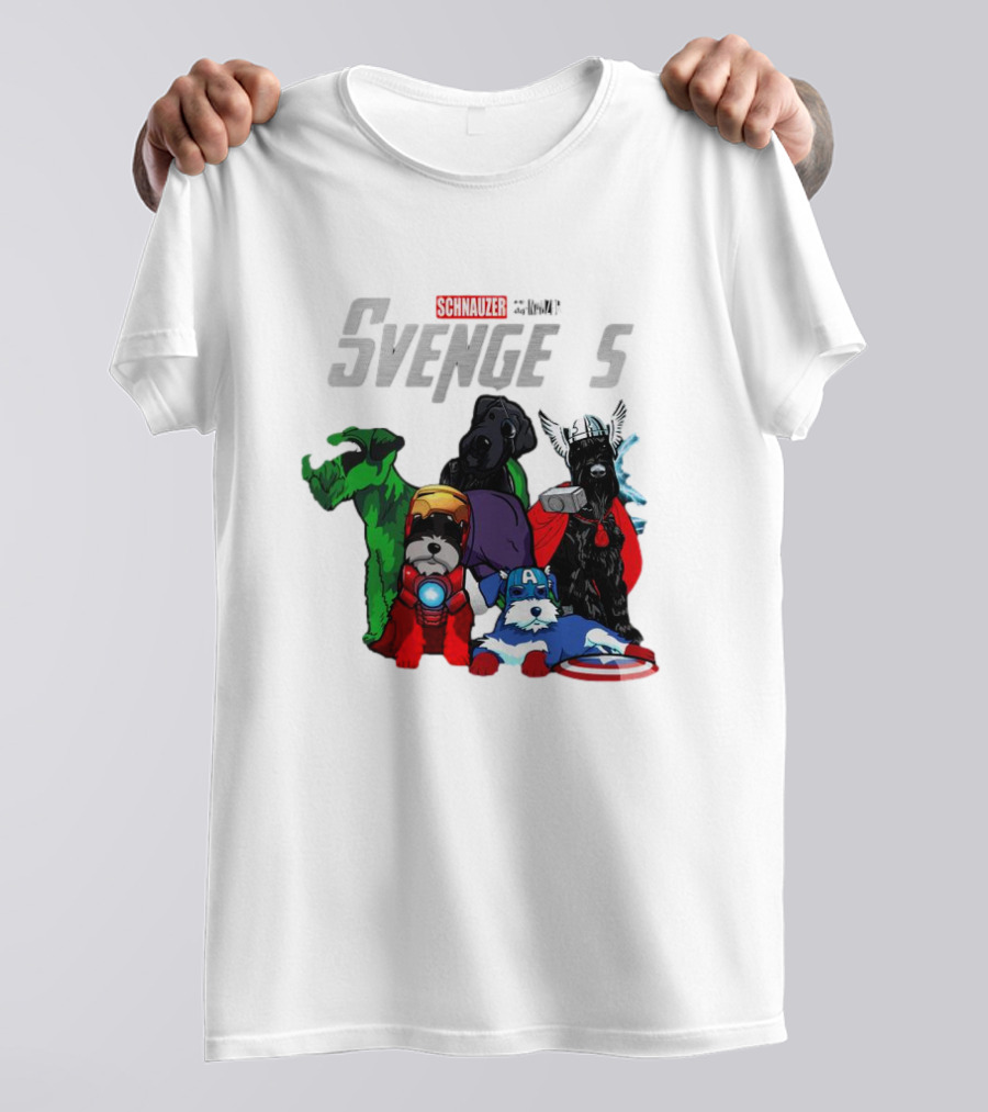 Marvel Avengers Schnauzer Svengers Dogs Superheroes T-Shirt