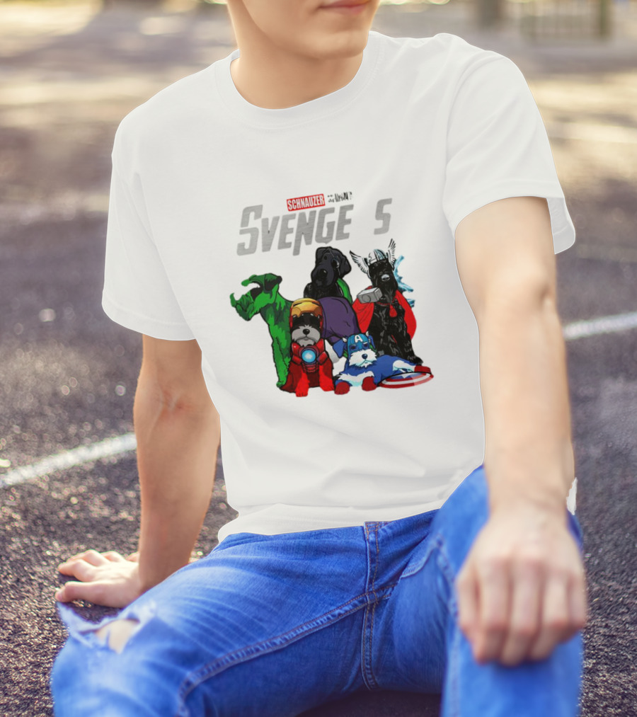 Marvel Avengers Schnauzer Svengers Dogs Superheroes T-Shirt