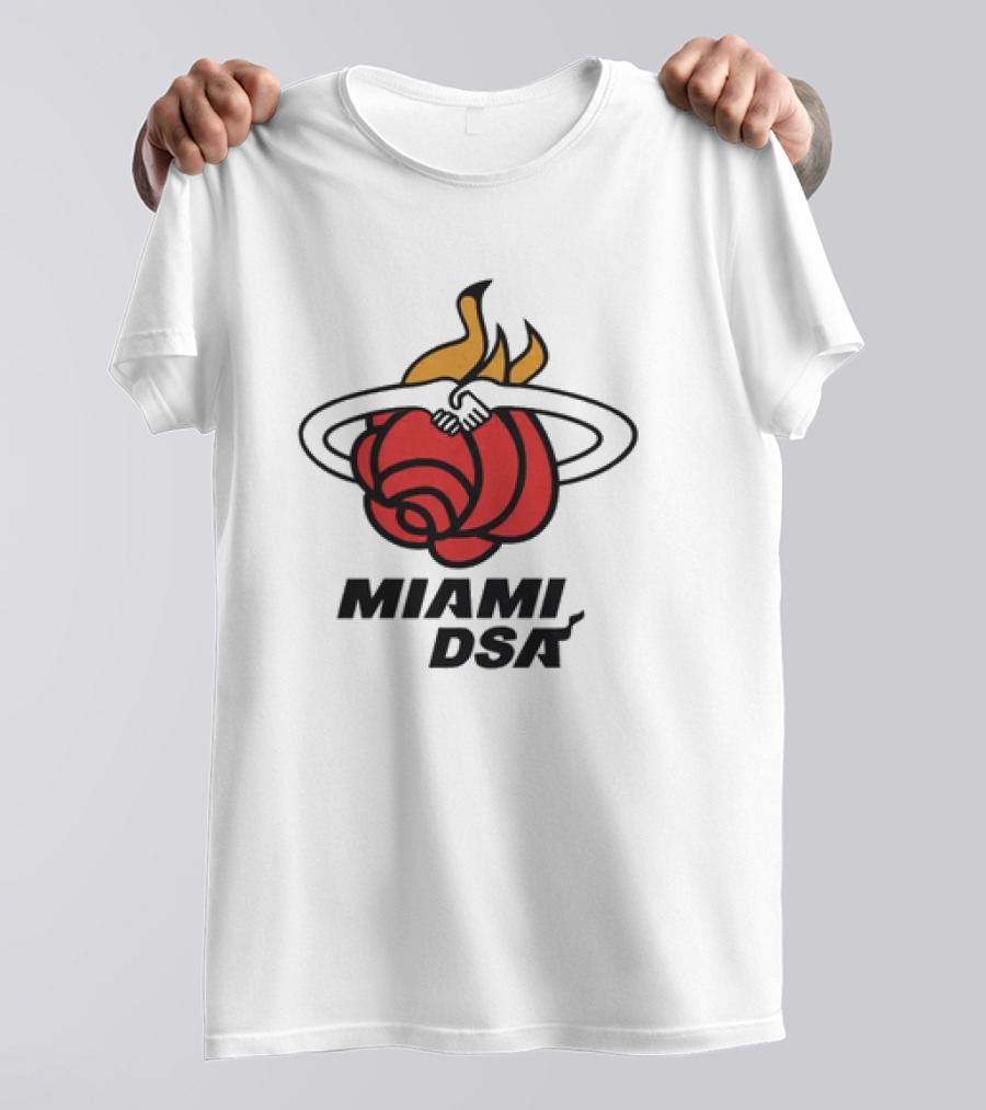 Miami DSA Rose With Flaming Basketball Iconic T-Shirt