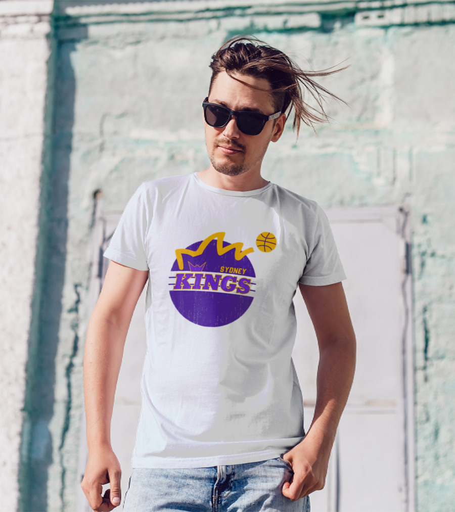 NBL Store Sydney Kings 22-23 Heritage Purple Basketball Logo Crown T-Shirt